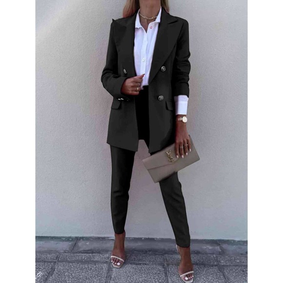 💥2 Pcs Blazer and Pants Suit Set in Green - Picture 11 of 15